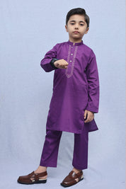 Boys Cotton Kameez Shalwar Purple