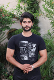 Men Printed Cotton T-Shirt Black