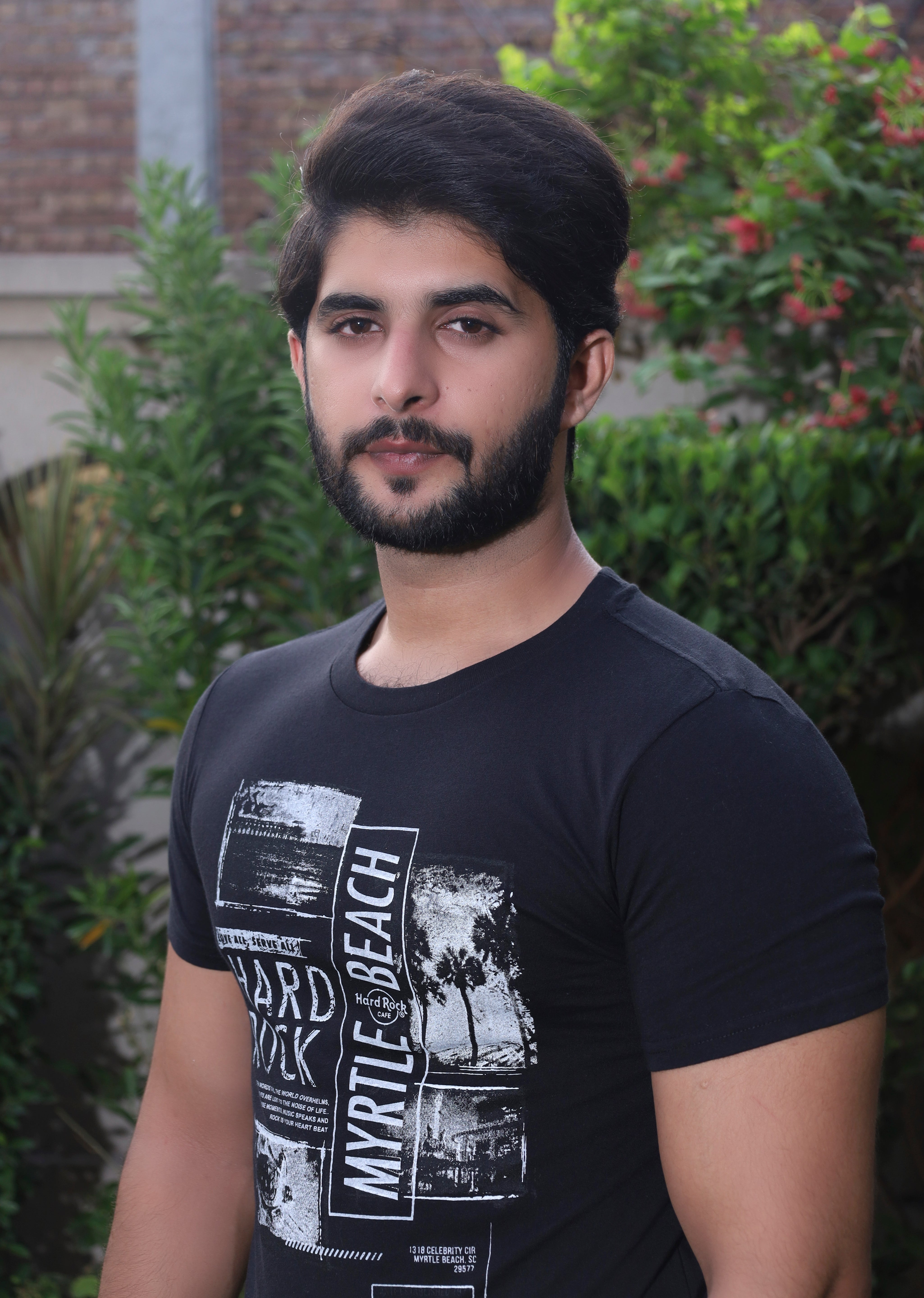 Men Printed Cotton T-Shirt Black