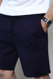 Men's Navy Jogging Shorts with Elastic Waistband
