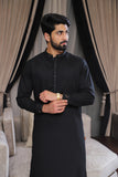 Men’s Noir Black Shalwar Kameez – Premium Blended Fabric