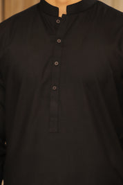 Men’s Classic Black Shalwar Kameez – Premium Blended Fabric