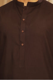Men’s Classic Brown Shalwar Kameez – Premium Blended Fabric