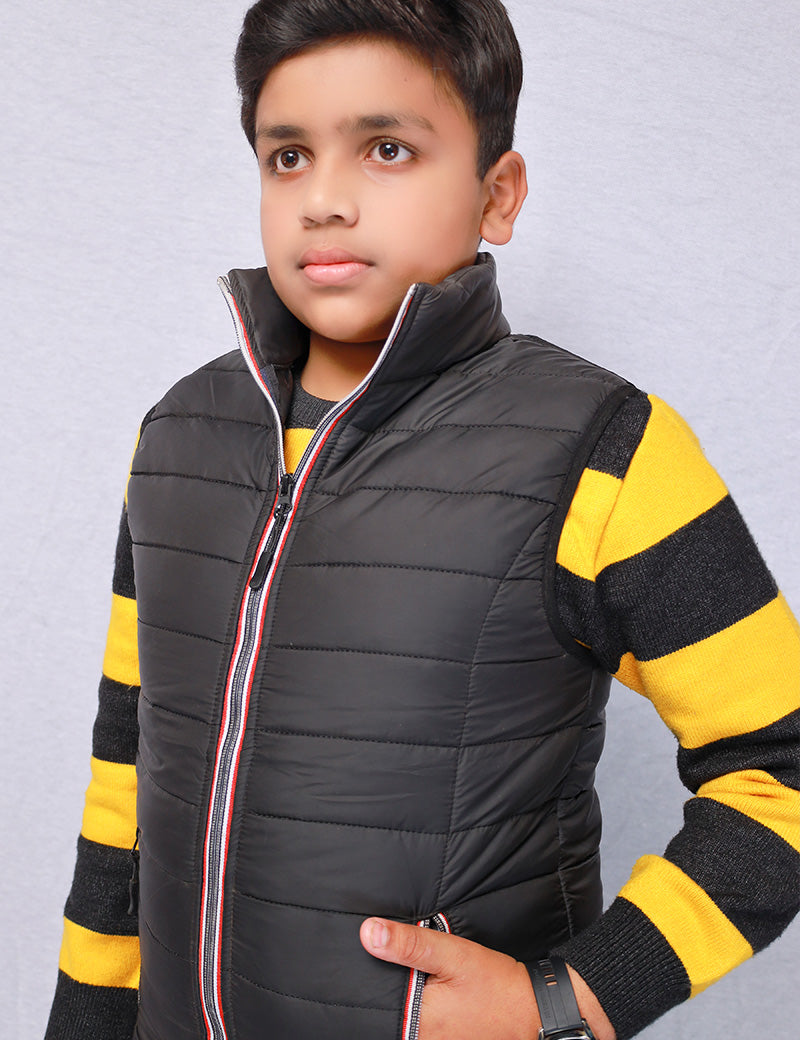 Kid High Neck Puffer Jacket Black