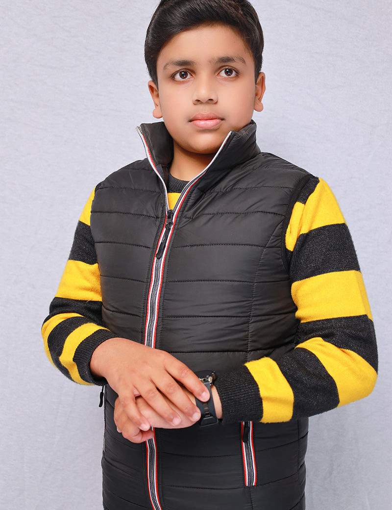 Kid High Neck Puffer Jacket Black