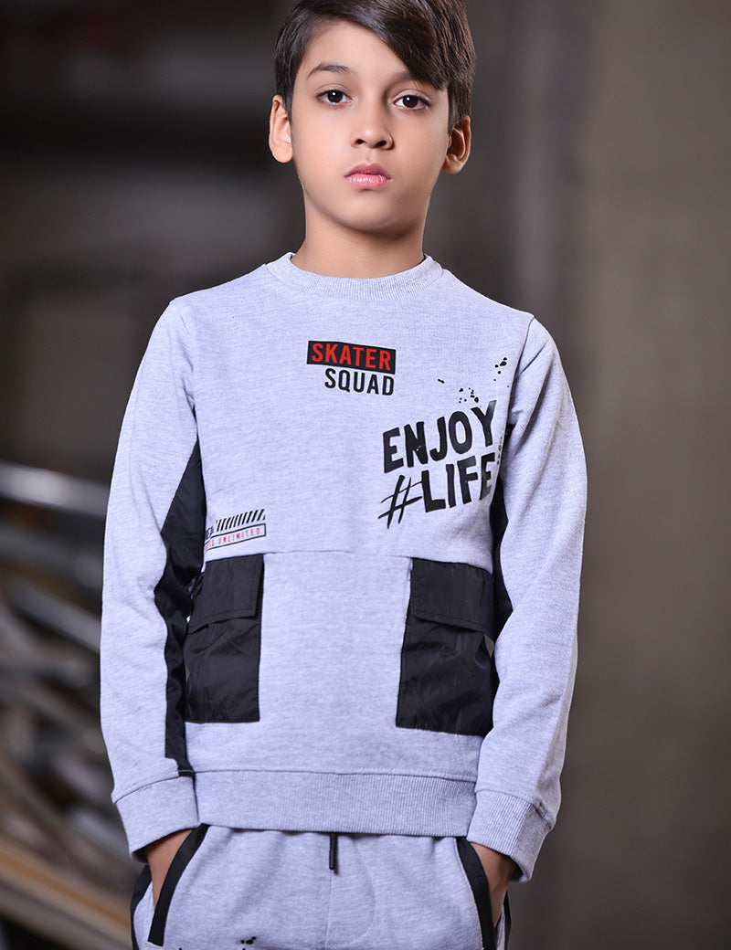 Kid Long Sleeve Screen Print Sweatshirt