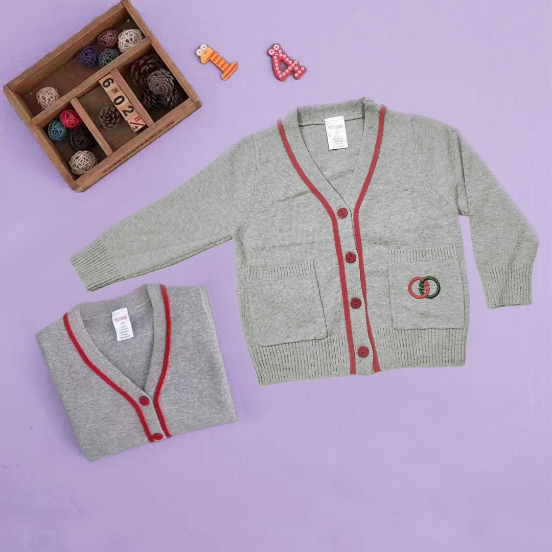 Kid Full Sleeves Button Down Jersey Grey