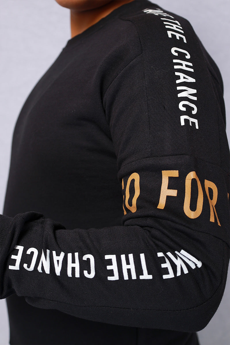 Kid Long Sleeve Side Print Sweatshirt