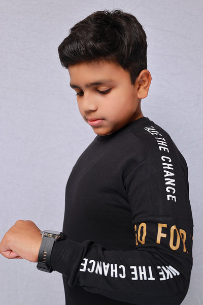 Kid Long Sleeve Side Print Sweatshirt