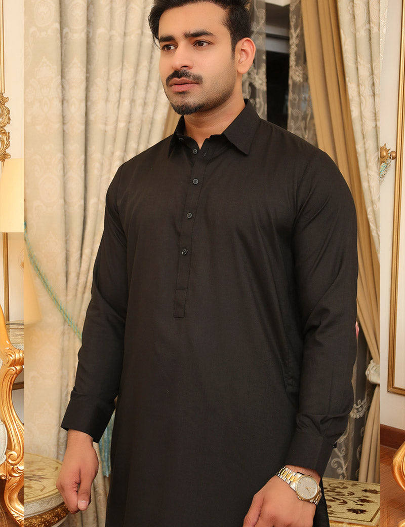 Men Premium Kameez Shalwar Black