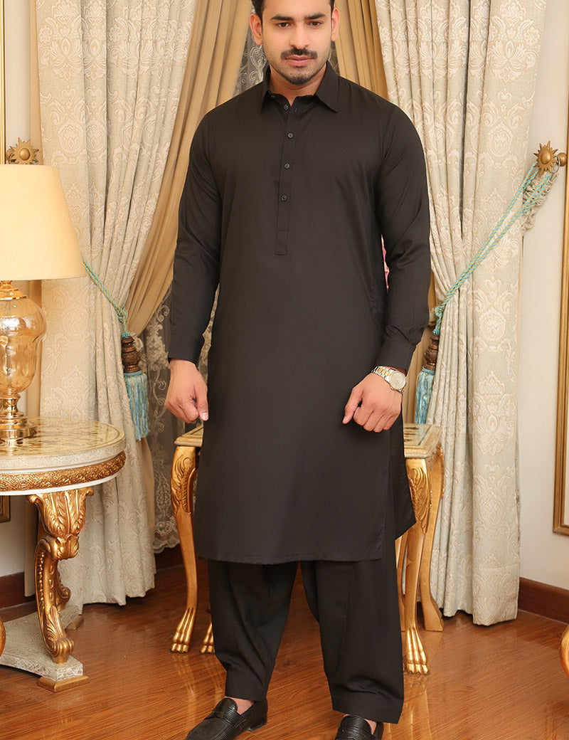 Men Premium Kameez Shalwar Black