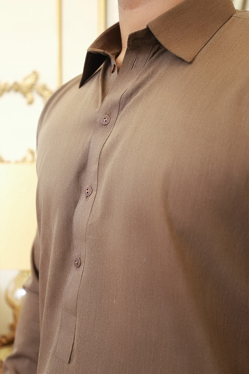 Men Premium Kameez Shalwar Brown