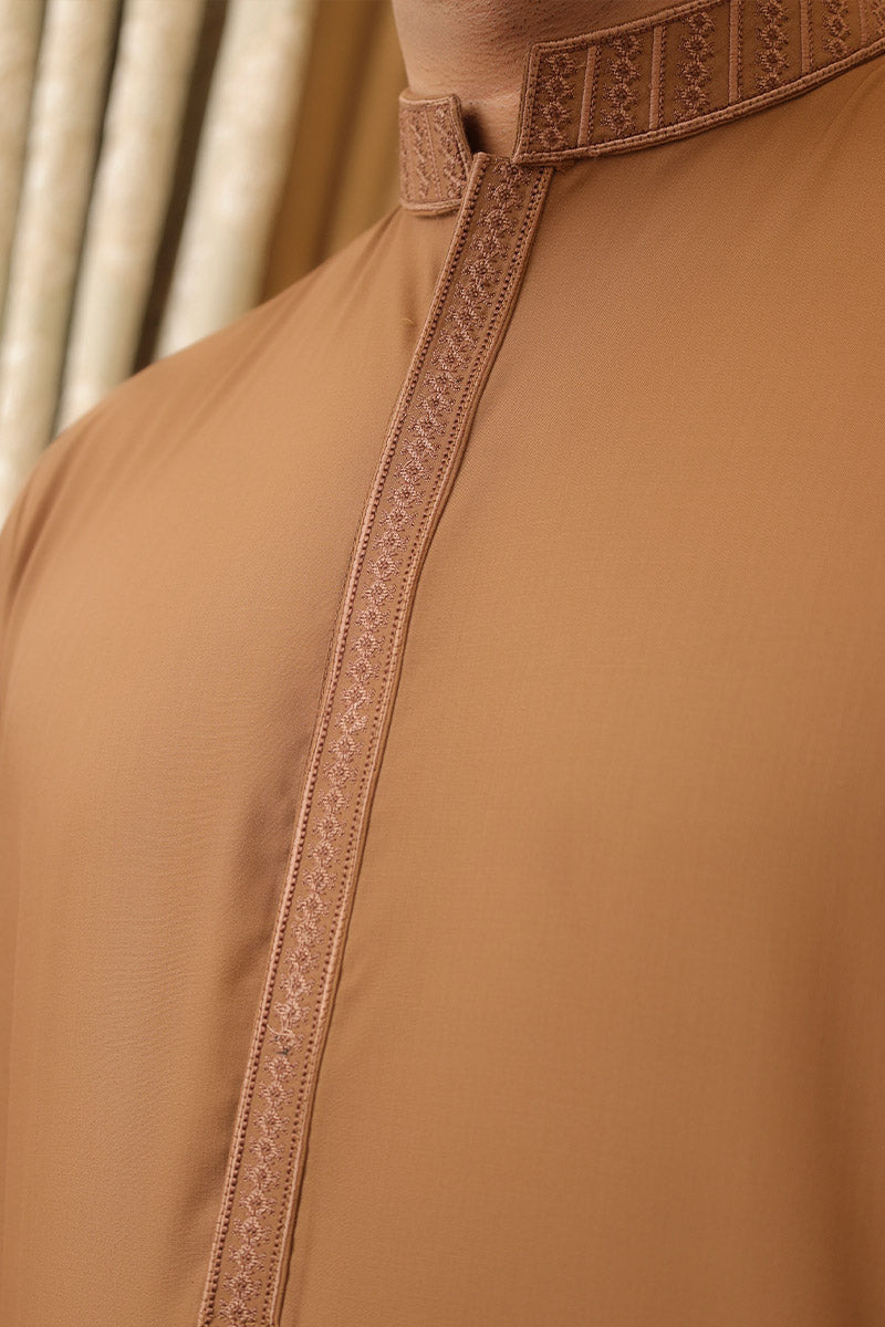 Men Premium Kameez Shalwar Brown