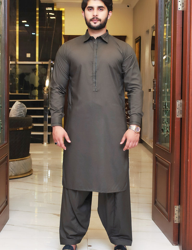 Men Premium Kameez Shalwar Olive