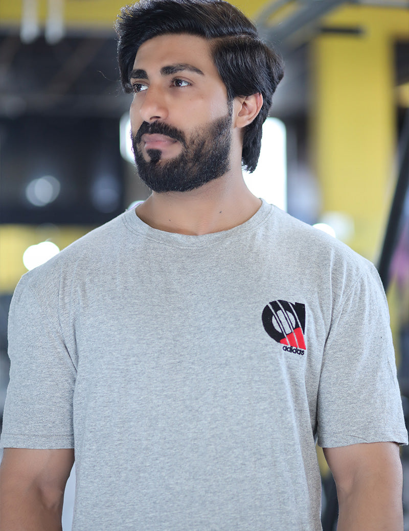 Men Round Neck T-Shirt Grey