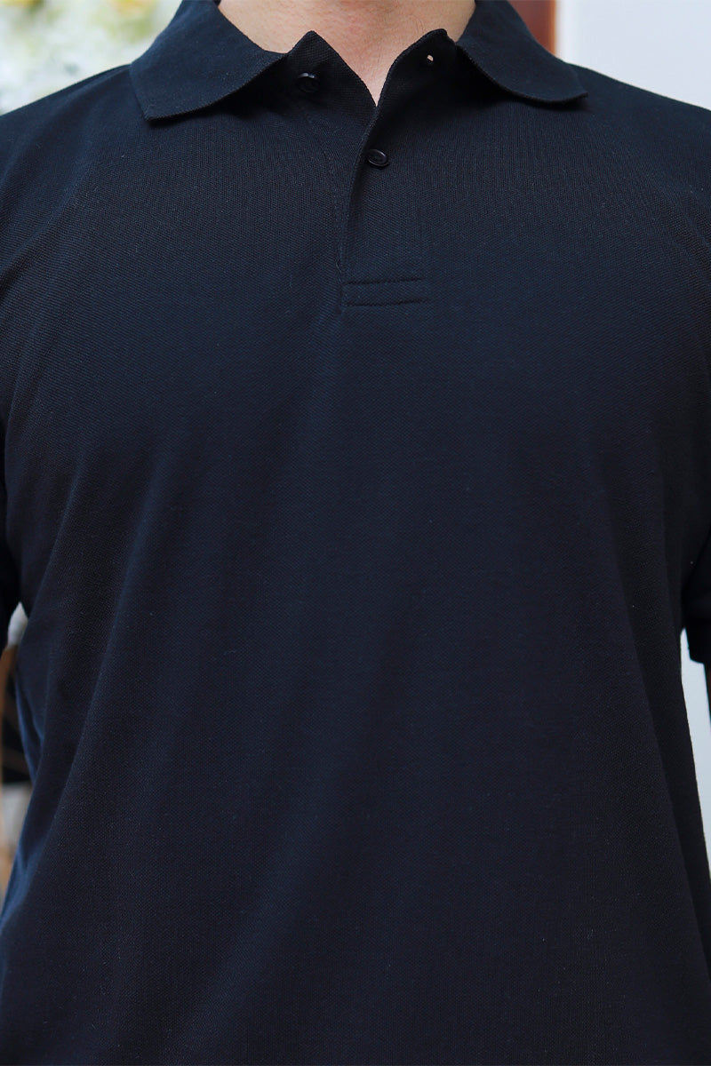 Men Short Sleeve Polo Shirt Black
