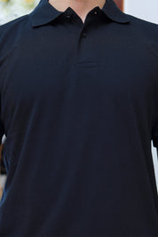 Men Short Sleeve Polo Shirt Black