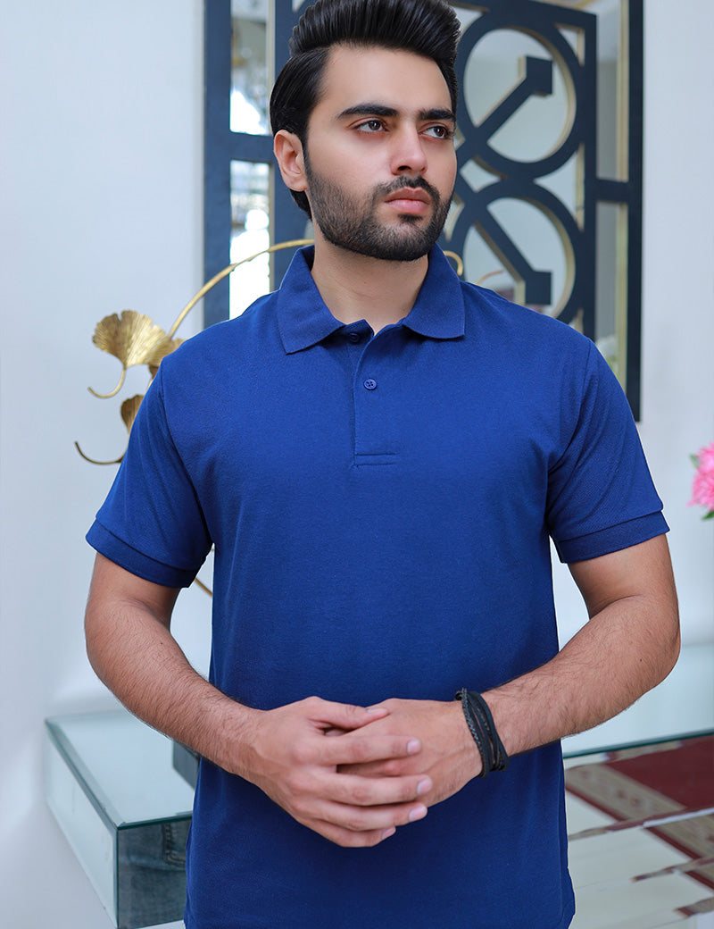 Men Short Sleeve Polo Shirt Navy