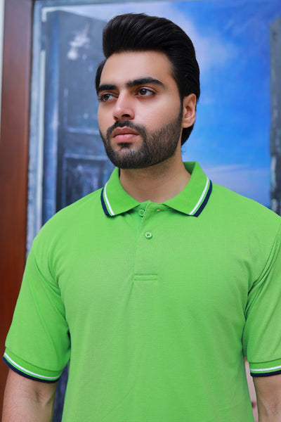 Men Short Sleeve Polo Shirt Parrot