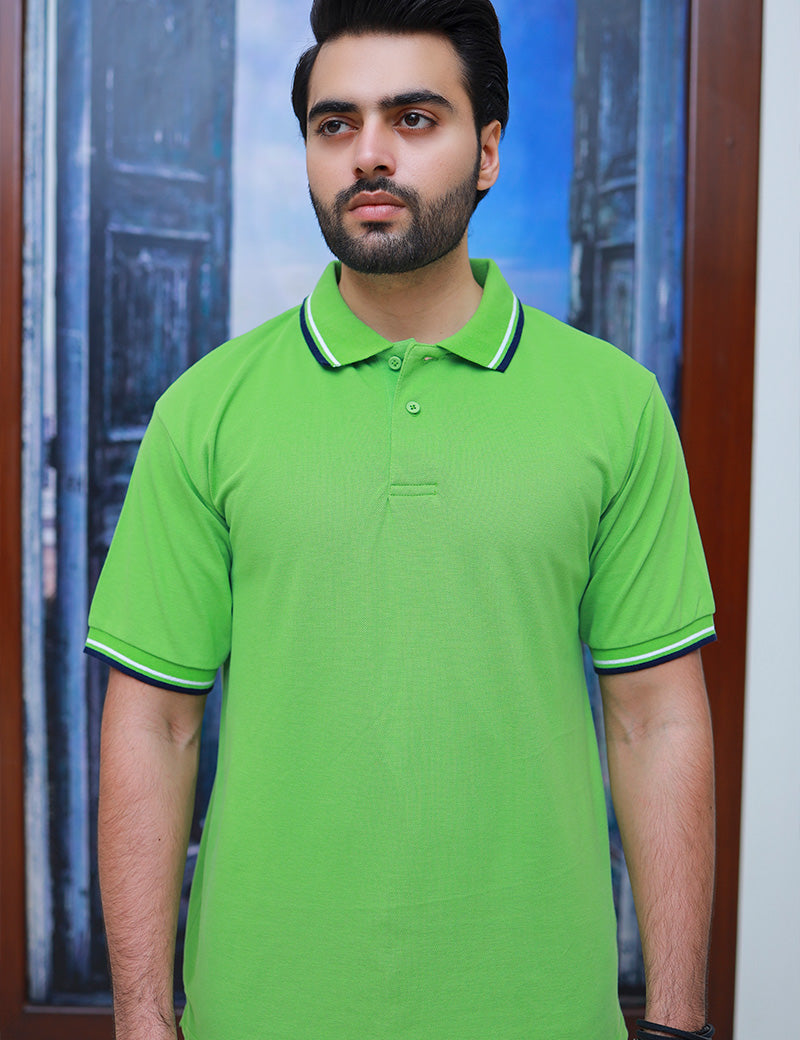 Men Short Sleeve Polo Shirt Parrot