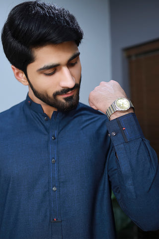 Men Wash n wear Kameez Shalwar Navy