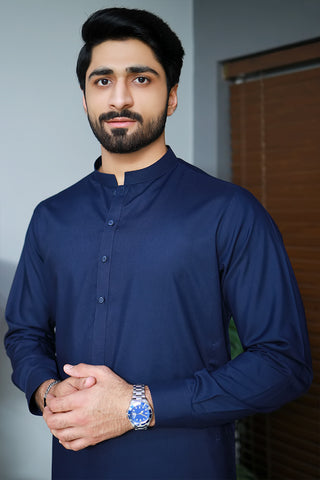 Men Wash n wear Kameez Shalwar Navy