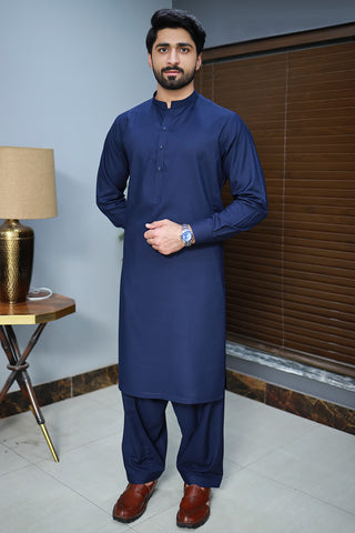 Men Wash n wear Kameez Shalwar Navy