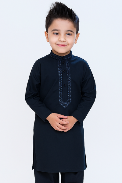 Boys Wash n Wear Kameez Shalwar Black