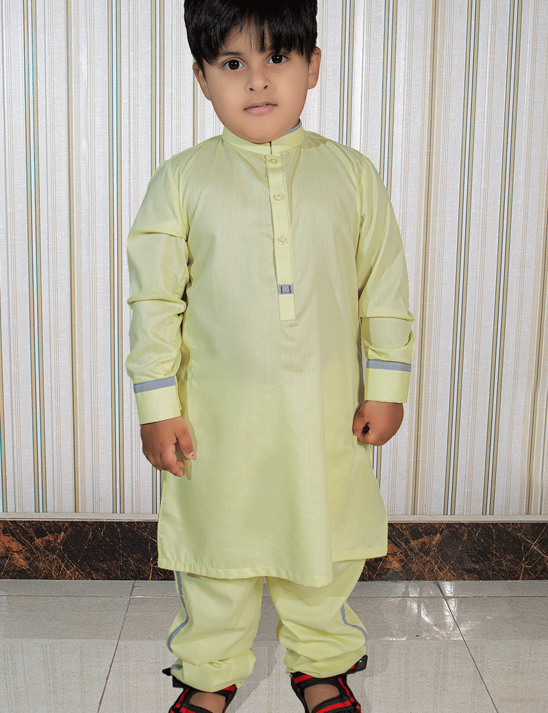 Kids Kameez Shalwar Lemon