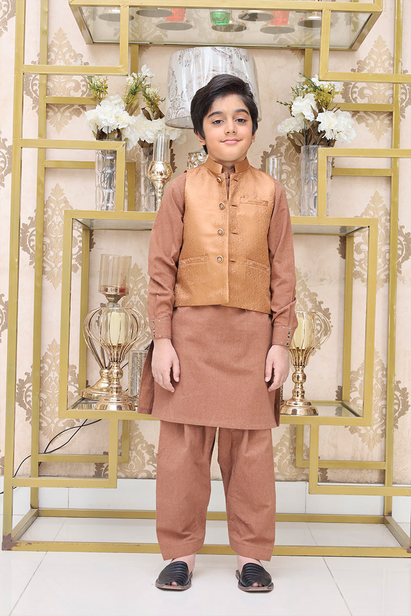 Premium fabric (SELF-DESIGN JAMAWAR ) waistcoat CHEEKU