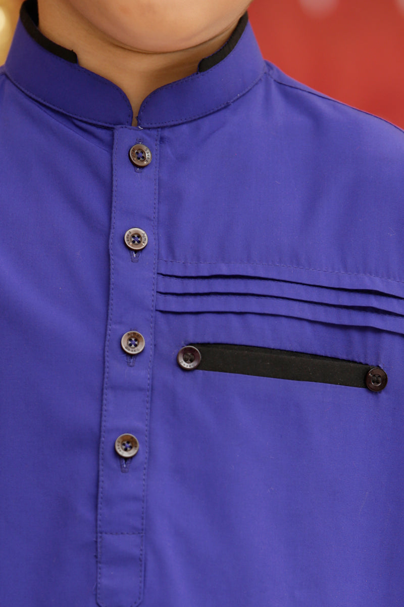 Boys Kameez Shalwar Premium Blended Fabric Blue