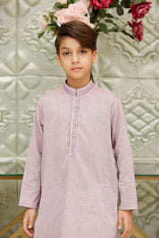 Boys Kurta Premium Texture Cotton Fabric Light-Purple
