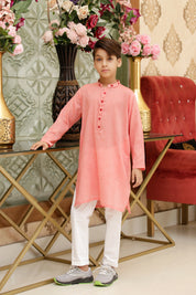 Boys Kurta Premium Texture Cotton Fabric Red