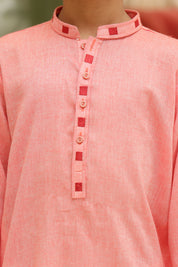 Boys Kurta Premium Texture Cotton Fabric Red