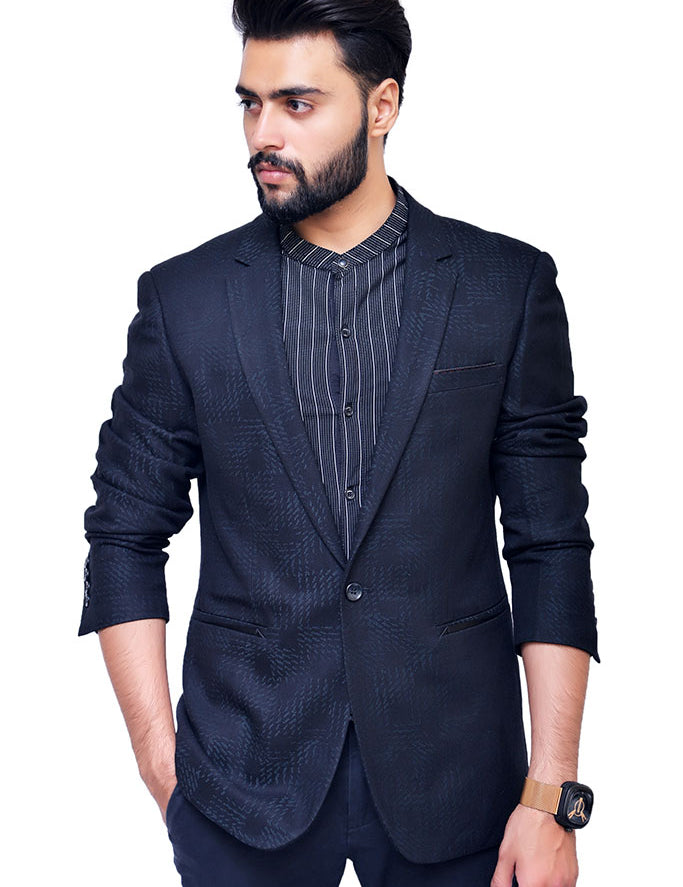 Black casual coat for men