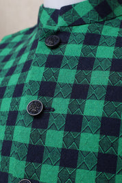 Boy Check Waistcoat Green