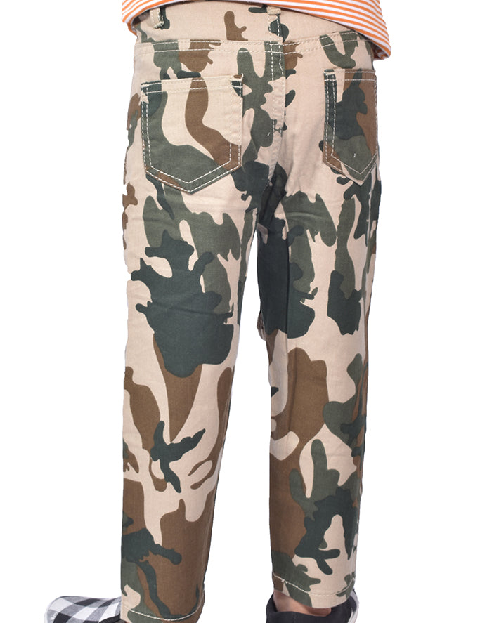 Boys Casual Camo Design Cotton Trouser