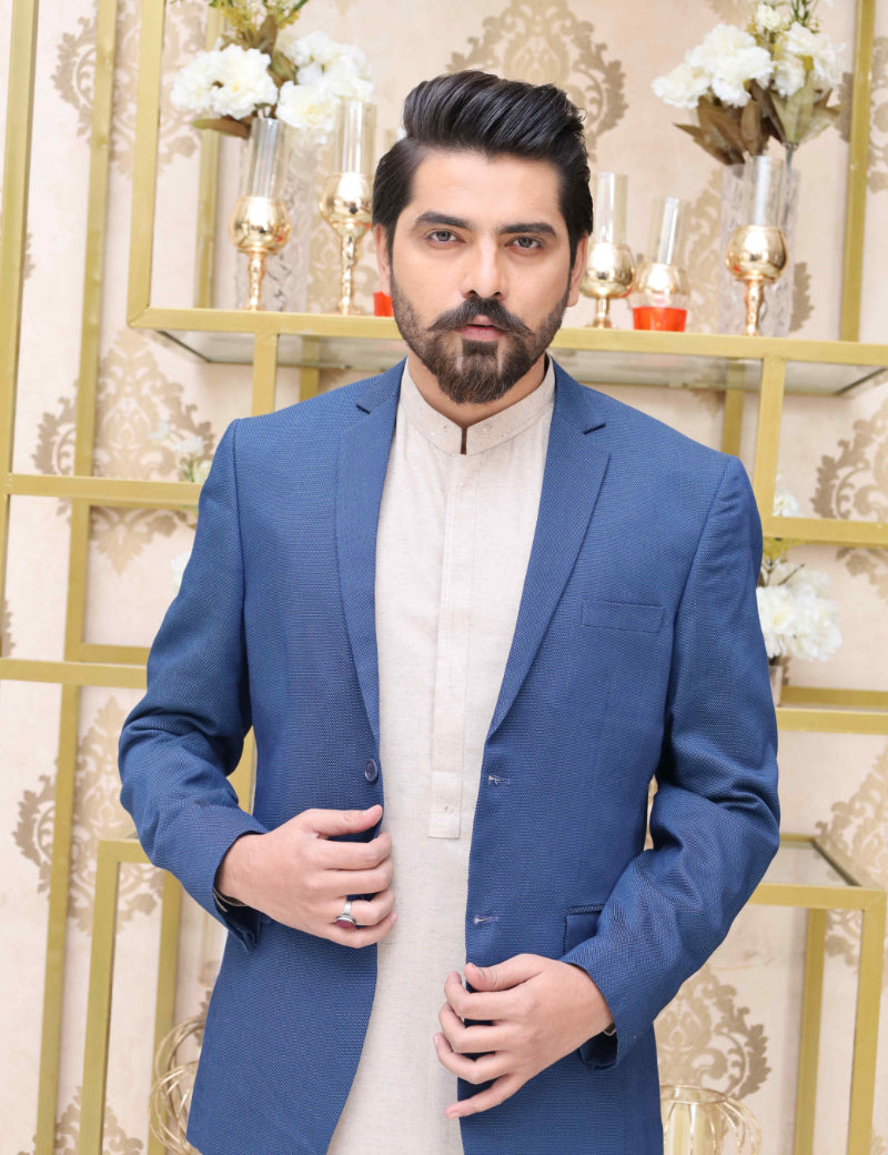 Men Casual Coat Blue