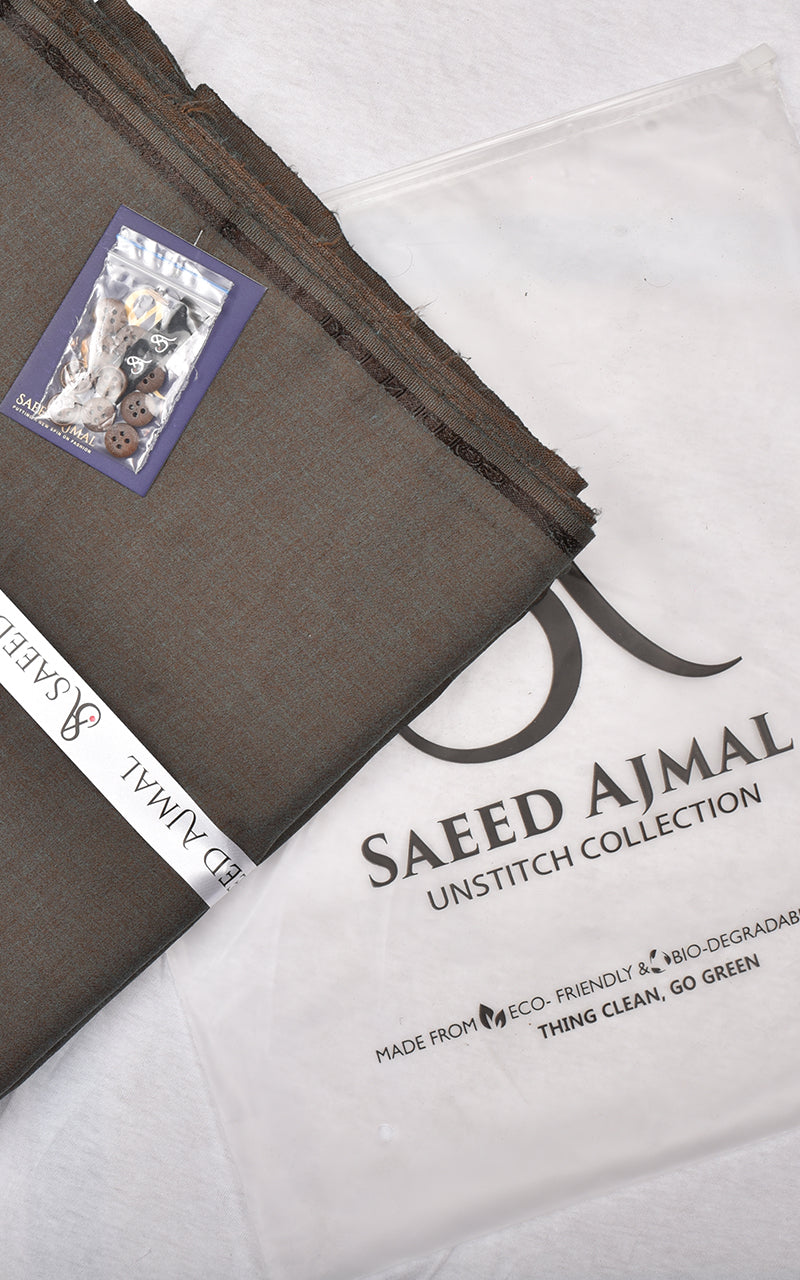 Men Premium Winter Fabric Unstitched Suit D-Brown