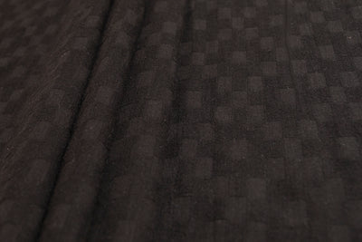 Men Unstitch Self Printed Cotton Kurta Black