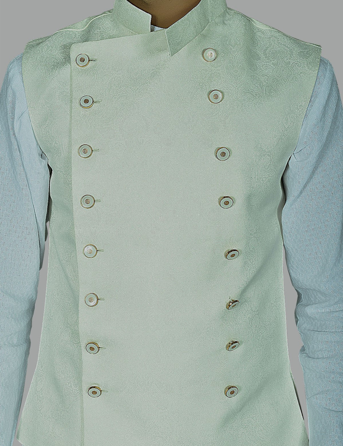 Men Jacket Opening Style Waistcoat Cream