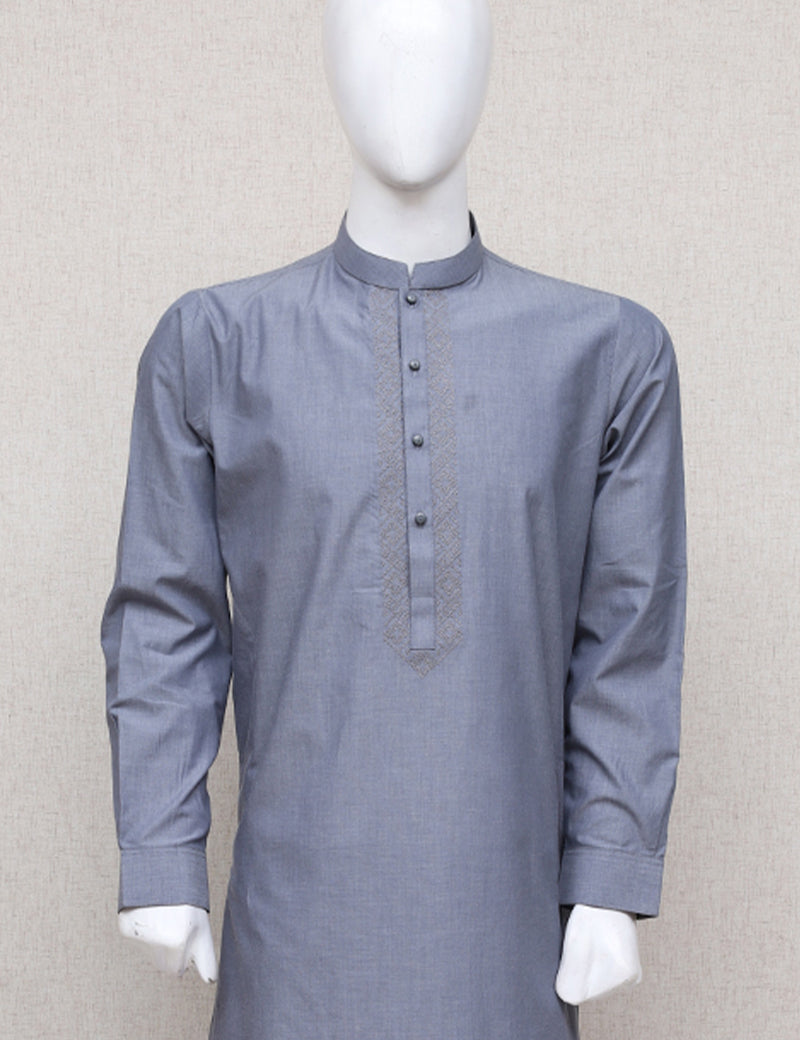 Men Embroidered Shalwar Kameez Chambray