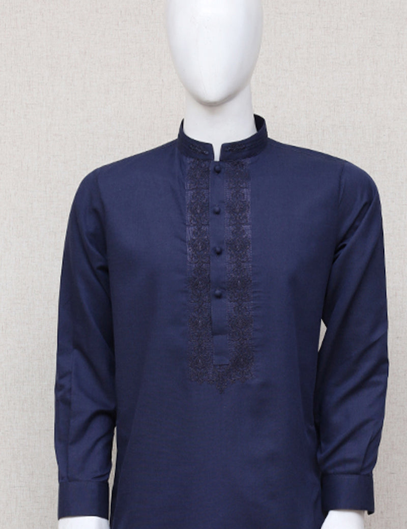 Men Premium Embroidered Shalwar Kameez Navy