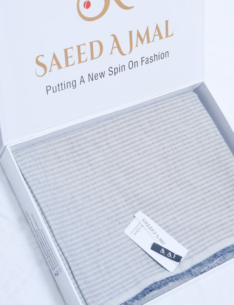 Men Unstitch Cotton Kurta Grey