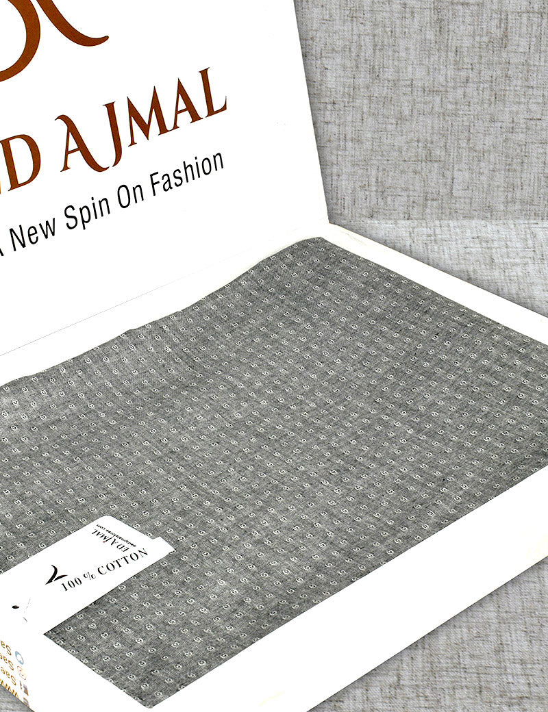 Men Unstitch Cotton Kurta Grey