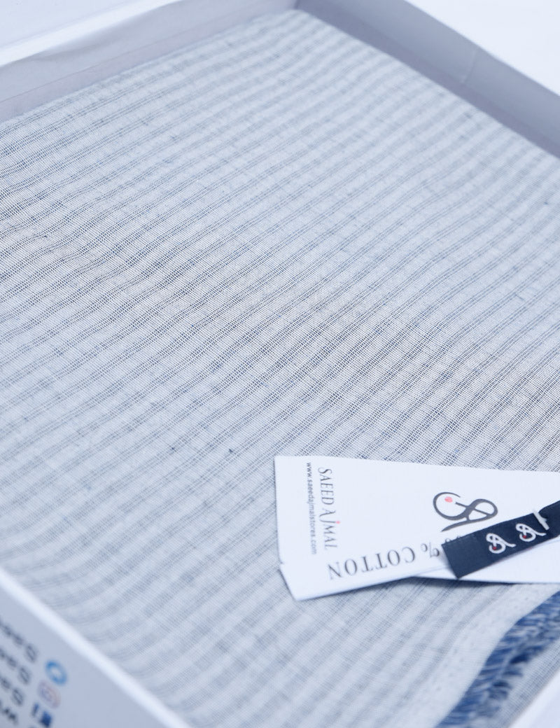 Men Unstitch Cotton Kurta Grey