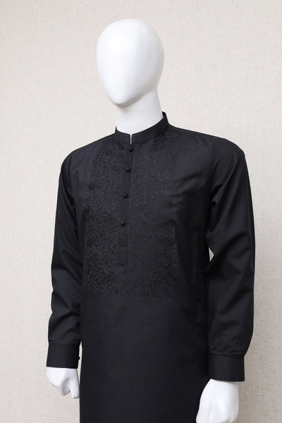 Men Embroidered Shalwar Kameez Black