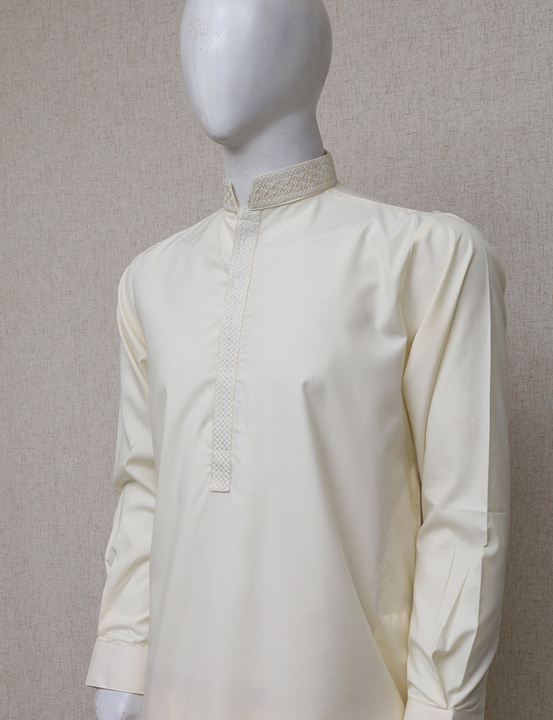 Men Premium Shalwar Kameez Cream