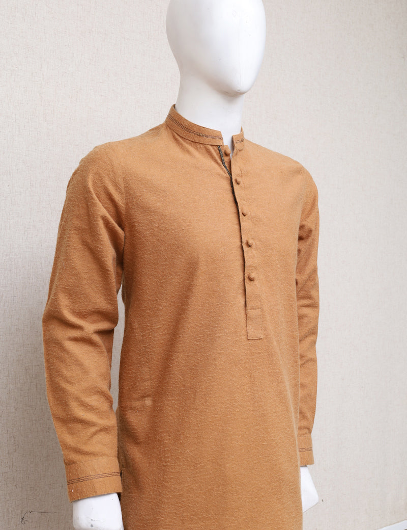 Men Premium Wool Shalwar Kameez Camel