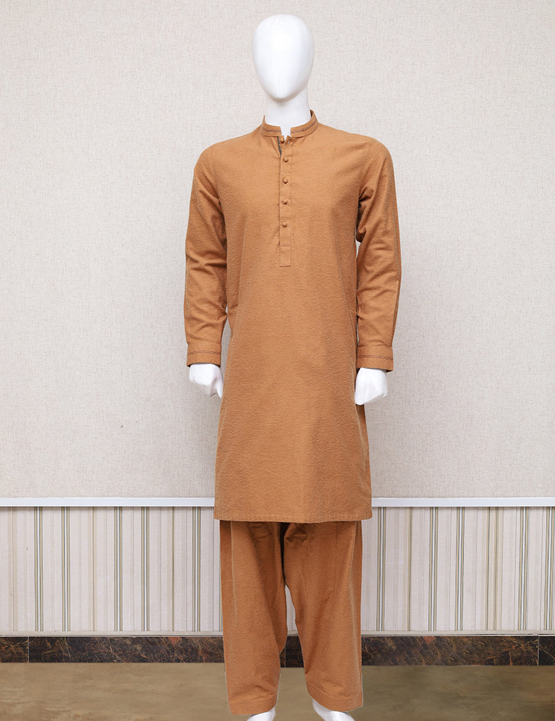 Men Premium Wool Shalwar Kameez Camel